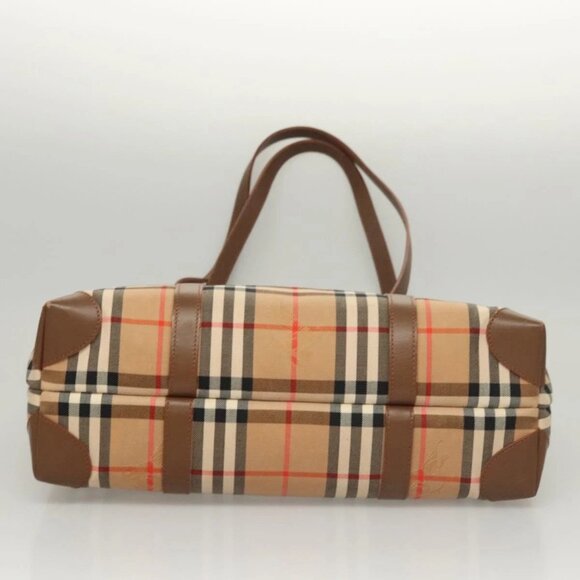 BURBERRY Nova Check Tote Bag Canvas Beige Auth 124112 - Picture 8 of 16